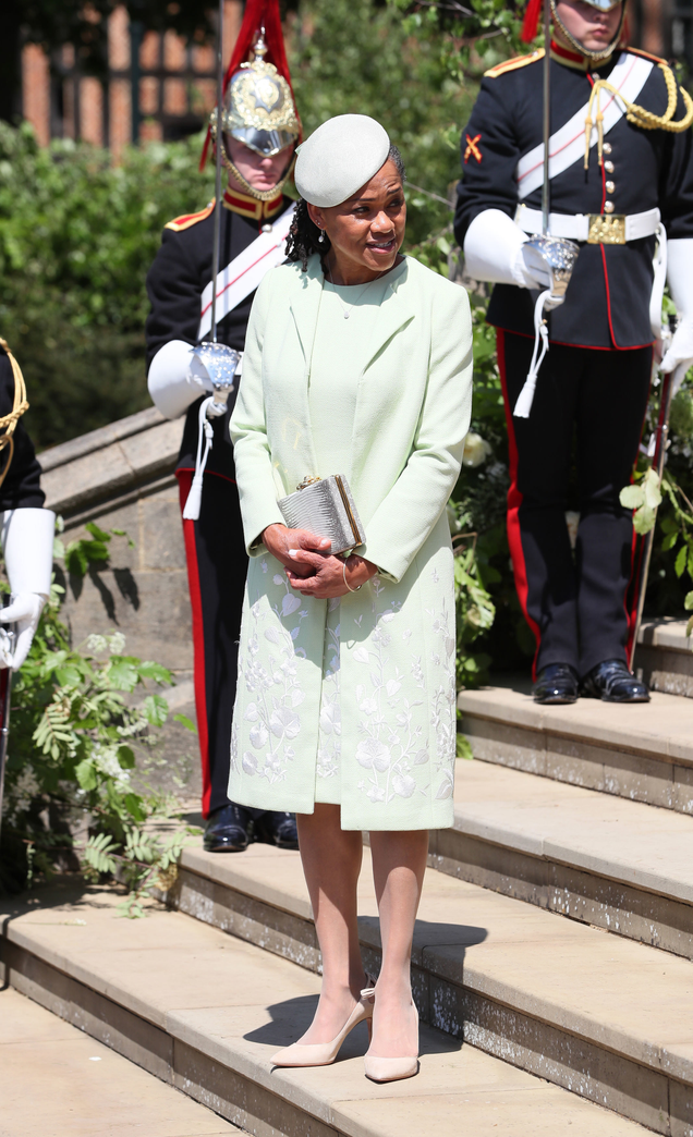 Doria Ragland leaves St. George’s Chapel at Windsor Castle after the wedding of Prince Harry, Duke of Sussex, and Meghan Markle, Duchess of Sussex, on May 19, 2018, in Windsor, England.